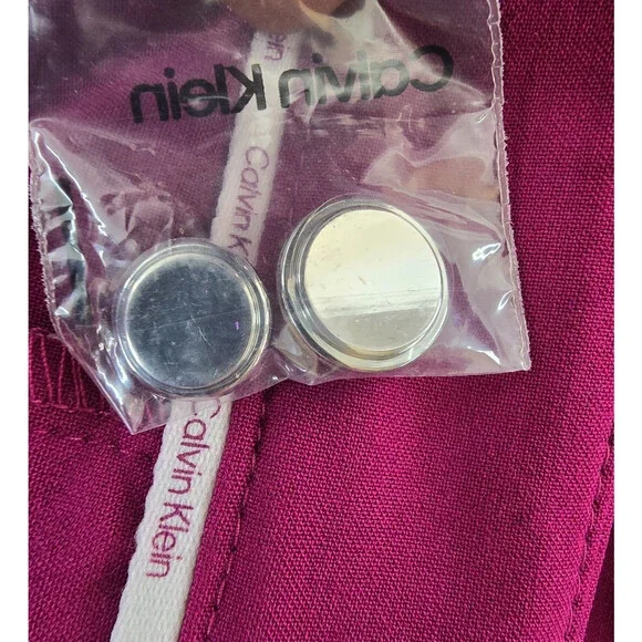 Calvin Klein Petite Luxe Highline Pants Women's 12P Mulberry Hook & Bar Closure - Picture 13 of 15